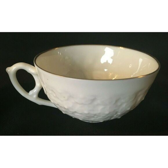 SALE 4 Lenox Tea Cups Embossed Flower Blossom w/ Twig Handle Cream n Gold - Picture 1 of 12